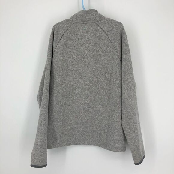 Athleta Girl Sweatshirt Size Large Gray Crossover‎ Furry Interior Zipper Pockets - Picture 6 of 11